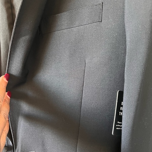 Express extra slim Black wool-blend Tuxedo Jacket - Picture 9 of 11